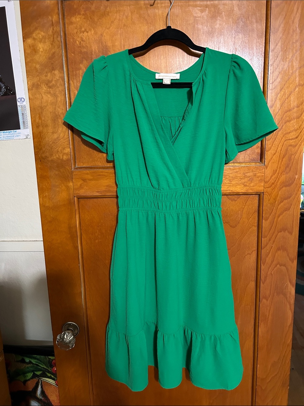 Monteau | Dresses | Monteau Emerald Green Surplice Waist Dress